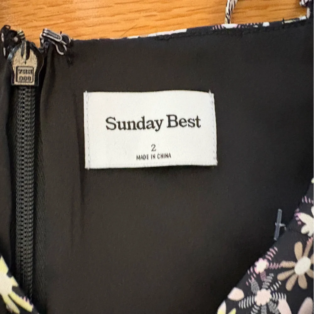 Aritzia Sunday Best Black Floral Print Mini Dress Lined Size 2 - Picture 13 of 17